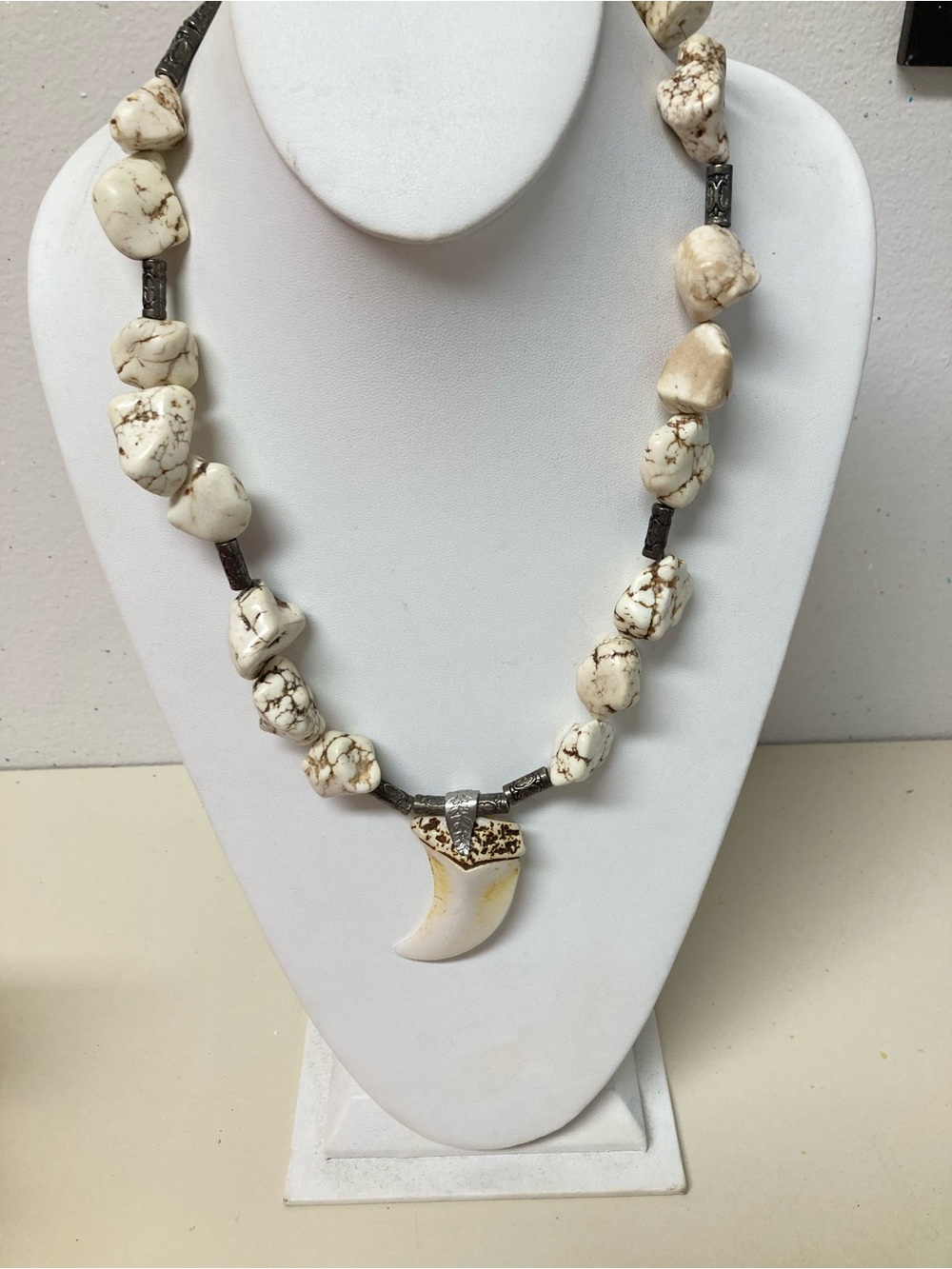 White Turquoise Necklace-One of